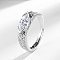 Horse Eye Brass Micro Pave Cubic Zirconia Finger Rings, Platinum, Clear, Inner Diameter: Adjustable