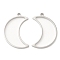 Non-Tarnish 304 Stainless Steel Open Back Bezel Moon Pendants, For DIY UV Resin, Epoxy Resin, Pressed Flower Jewelry, Stainless Steel Color, 35x23.5x3mm, Hole: 2.2mm, Inner Diameter: 29.5x12.5mm