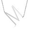 Non-Tarnish 201 Stainless Steel Initial Pendants Necklaces, with Cable Chains, Letter, Letter.M, 17.3~18.3 inch(44~46.5cm)x1.5mm, LetterM: 37.5x26.5x1mm