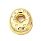 Rack Plating Brass Micro Pave Clear Cubic Zirconia Perdants, Cadmium Free & Lead Free, Long-Lasting Plated, Real 18K Gold Plated, Letter O, 22x20x6mm, Hole: 5x3mm
