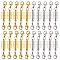 20 Sets 2 Colors Brass Magnetic Clasps, with Lobster Claw Clasps, Column, Mixed Color, 17x7mm, 10 sets/color