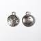 Tibetan Style Alloy Pendants, Cadmium Free & Lead Free, Clock, Antique Silver, 15x13x2mm, Hole: 2mm