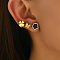 Stainless Steel Flower Butterfly Clover Stud Earring Sets, Golden, 10x8mm