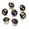 Glass Charms, Faceted, Cone, Yellow Green, 14x7mm, Hole: 1mm
