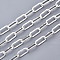 304 Stainless Steel Paperclip Chains, Drawn Elongated Cable Chains, with Spool, Unwelded, Flat Oval, Silver, 14x6x1mm, about 65.61 Feet(20m)/roll