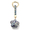 Resin Rhinestone Alloy Keychain, Star, Blue, 14.1cm