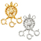NBEADS 2 Pcs Necklace Connectors Clasp, Brass Multi-Strand Clasps 3 Layered Sunflower Shape Locking Clasp Converter Chain Extender Brass Necklace Separator for Bracelet Necklace, Platinum and Golden