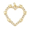 Rack Plating Brass Pendants,  Heart Charms, with Cubic Zirconia, Long-Lasting Plated, Lead Free & Cadmium Free, with Jump Ring, Real 18K Gold Plated, 24.5x25x2mm, Hole: 3mm