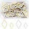 SUPERFINDINGS 40Pcs 2 Styles 304 Stainless Steel Links Rhombus Link Connector Charms Hollow Open Bezel Rhombus Geometric Links Charm for Jewelry Making