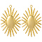 10Pcs Ion Plating(IP) 304 Stainless Steel Pendants, Sun Charm, Real 18K Gold Plated, 34x22.5x2mm, Hole: 1.4mm