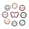 9Pcs 9 Style Alloy Rhinestone Buckles, with Plastic Pearl, Mis-shaped, Mixed Color, 33~49x38.5~50x3.5~7.5mm, 1pc/style