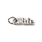Brass Charms, Word Wife, Long-Lasting Plated, Lead Free & Cadmium Free, Rack Plating, with Jump Ring, Platinum, 12x4x1.5mm, Hole: 3mm