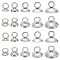 30Pcs 5 Styles 201 Stainless Steel Bead Cap Pendant Bails, for Globe Glass Bubble Cover Pendants, Stainless Steel Color, 5~7x4~10mm, Hole: 2~3mm, 6pcs/style