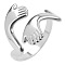 Vintage Stainless Steel Couple Rings, Hug Open Cuff Rings for Men and Women, Stainless Steel Color