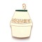 Alloy Enamel Pendants, Bottle, Creamy White, Light Gold, 33x20.4x1.5mm, Hole: 1.5mm