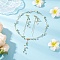 Brass Micro Pave Cubic Zirconia Dangle Stud Earrings & Chain Necklace Sets, Branch & Flower, Golden, 16.22 inch(412mm)