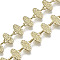 Brass Oval Link Chains, for Jewelry Making, Long-Lasting Plated, Nickel Free, Textured, Unwelded, Light Gold, 6.5x8x2.5mm