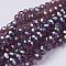 Electroplate Glass Beads Strands, AB Color Plated, Faceted, Rondelle, Purple, 10x7mm, Hole: 1.4mm, about 60~61pcs/strand, 46~48cm