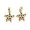 Brass Micro Pave Cubic Zirconia Pendants, Cadmium Free & Lead Free, Starfish, Real 18K Gold Plated, Real 18K Gold Plated, 16.5x14x4mm, Hole: 4.5x2.5mm