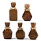 Natural Ocean Jasper Perfume Bottle Pendants, with Golden Tone Stainless Steel Findings, Mixed Shapes, 32~37x15~22x12~16mm, Hole: 1.8mm, Capacity: 5ml(0.17fl. oz)