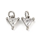 Brass Cubic Zirconia Pendants, Cadmium Free & Nickel Free & Lead Free, Triangle, Platinum, 8x7.5x3.5mm, Hole: 3mm