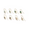 Real 18K Gold Plated Brass Earring Hooks, with Cubic Zirconia and Vertical Loops, Teardrop, Cadmium Free & Nickel Free & Lead Free, Mixed Color, 24~25mm, Pendant: 11x6mm, Hole: 1.2mm, 20 Gauge, Pin: 0.8mm