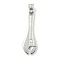 Non-Tarnish 304 Stainless Steel Pendants, Wrench Charm, Stainless Steel Color, 46.5x14.5x3mm, Hole: 7.5x5mm