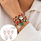 5Pcs Christmas Theme Alloy Enamel Charm Bracelet Set, Adjustable Nylon Cord Braided Bracelets for Women, with Glass & CCB Beads, Mixed Color, Inner Diameter: 7-1/8~7-7/8 inch(18~20cm)