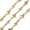 304 Stainless Steel Link Chains, Soldered, with Spool, Ion Plating(IP), Cross with Heart, Real 18K Gold Plated, 10x5.5x1.5mm and 13.5x5x1.5mm, about 32.81 Feet(10m)/Roll