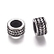 304 Stainless Steel Beads, Column with Wheat, Antique Silver, 9.5x6mm, Hole: 6.5mm
