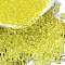 Transparent Colours Glass Seed Beads, Round, Yellow, 4.5x4mm, Hole: 1mm, about 5000pcs/pound