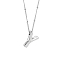 1pc Brass Chain with Alloy Letter Pendants Necklaces, Lead Free & Nickel Free & Cadmium Free, Platinum, Letter Y, 17.99~18.23 inch(45.7~46.3cm), pendants: 20~22.5x13~23mm