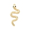 Brass Micro Pave Cubic Zirconia Pendants, Cadmium Free & Nickel Free & Lead Free, Snake, Real 18K Gold Plated, 31.5x13x2.5mm, Hole: 1.6mm