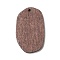 Spray Painted Wood Pendants, Walnut Wood Tone Polygon Charms, Coconut Brown, 39x24x4mm, Hole: 2mm