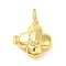 Brass Micro Pave Clear Cubic Zirconia Pendants, Cadmium Free & Lead Free, Real 16K Gold Plated, Clover, 23.5x22.5x11mm, Hole: 5mm