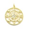 Rack Plating Brass Micro Pave Cubic Zirconia Pendants, with Jump Ring, Lead Free & Cadmium Free, Long-Lasting Plated, Real 18K Gold Plated, Star, 26.5x24.5x2.5mm, Hole: 3mm
