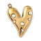 304 Stainless Steel Plastic Pearl Pendants, Heart, Golden, 25.5x18.5x4.5mm, Hole: 1.6mm