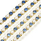 Brass Rhinestone Strass Chains, Cadmium Free & Lead Free, with ABS Plastic Imitation Pearl, Rhinestone Cup Chain, Grade A, Raw(Unplated), Sapphire, 2x2mm, 4000pcs rhinestone/bundle, about 32.8 Feet(10m)/bundle