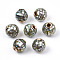 Natural White Shell Beads, with Brass Findings, Round, Dyed, Olive, 10.5~11x10mm, Hole: 2mm