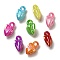 Plating Opaque Acrylic Pendant, AB Color, Heart, Mixed Color, 17x11x8mm, Hole: 3mm, 1219pcs/500g