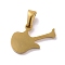 PVD Vacuum Plating 304 Stainless Steel Pendants, Guitar Charm, Golden, 10x17x1.5mm, Hole: 2x4mm