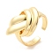Brass Open Cuff Rings, Cadmium Free & Lead Free, Knot, Real 18K Gold Plated, Inner Diameter: 17mm