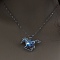 Luminous Alloy Pendants, Necklace, Halloween, Dragon/Skull/Horse/Gun, Blue, 17.72 inch(45cm)