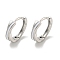 Brass Hoop Earrings, with Enamel, Real Platinum Plated, 12x3mm