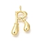 Rack Plating Brass Pendants, Cadmium Free & Lead Free, Letter A~Z Charms, Letter R, 23x14.5x4mm, Hole, 2mm
