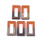 Resin & Walnut Wood Pendants, Rectangle, Coral, 27~28x14.5x3~4mm, Hole: 1.5mm