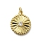 Brass Micro Pave Cubic Zirconia Pendants, Flat Round, Cadmium Free & Lead Free, Rack Plating, Long-Lasting Plated, with Jump Ring, Real 18K Gold Plated, 17.5x15x2.5mm, Hole: 3.4mm