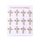Ion Plating(IP) 304 Stainless Steel Cross Stud Earrings, with Rhinestone, Rose Gold, 15x11mm