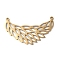 304 Stainless Steel Hollow Pendants, Feather Charms, Golden, 23x28x1mm, Hole: 1.4mm