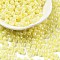 Glass Seed Beads, Ceylon, Round, Light Goldenrod Yellow, 4mm, Hole: 1.5mm, about 4500pcs/pound